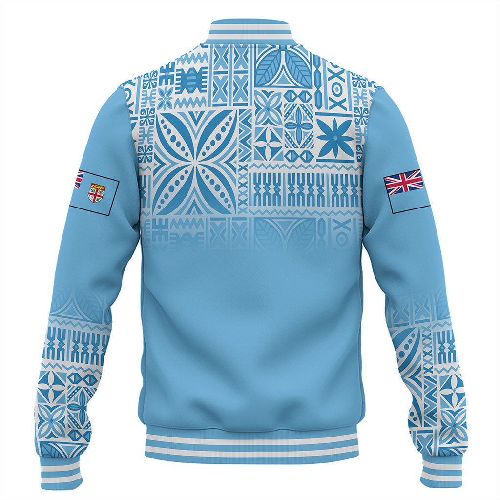 Fiji Baseball Jacket Coat Of Arms Pattern Traditional Style