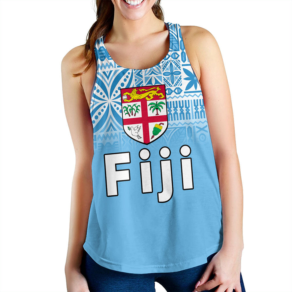 Fiji Women Tank Coat Of Arms Pattern Traditional Style