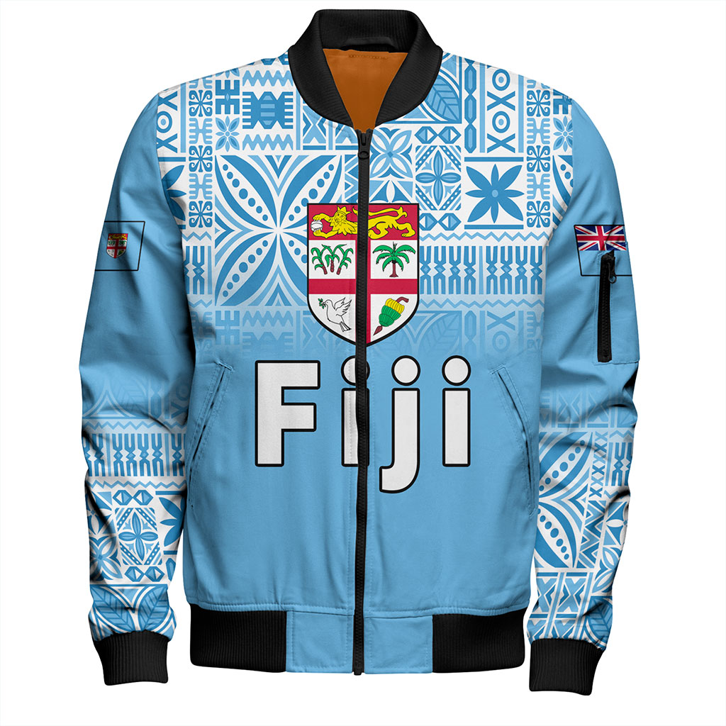 Fiji Bomber Jacket Coat Of Arms Pattern Traditional Style