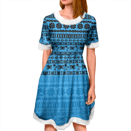 Fiji Women and Kid Christmas Dress Pattern Tribal