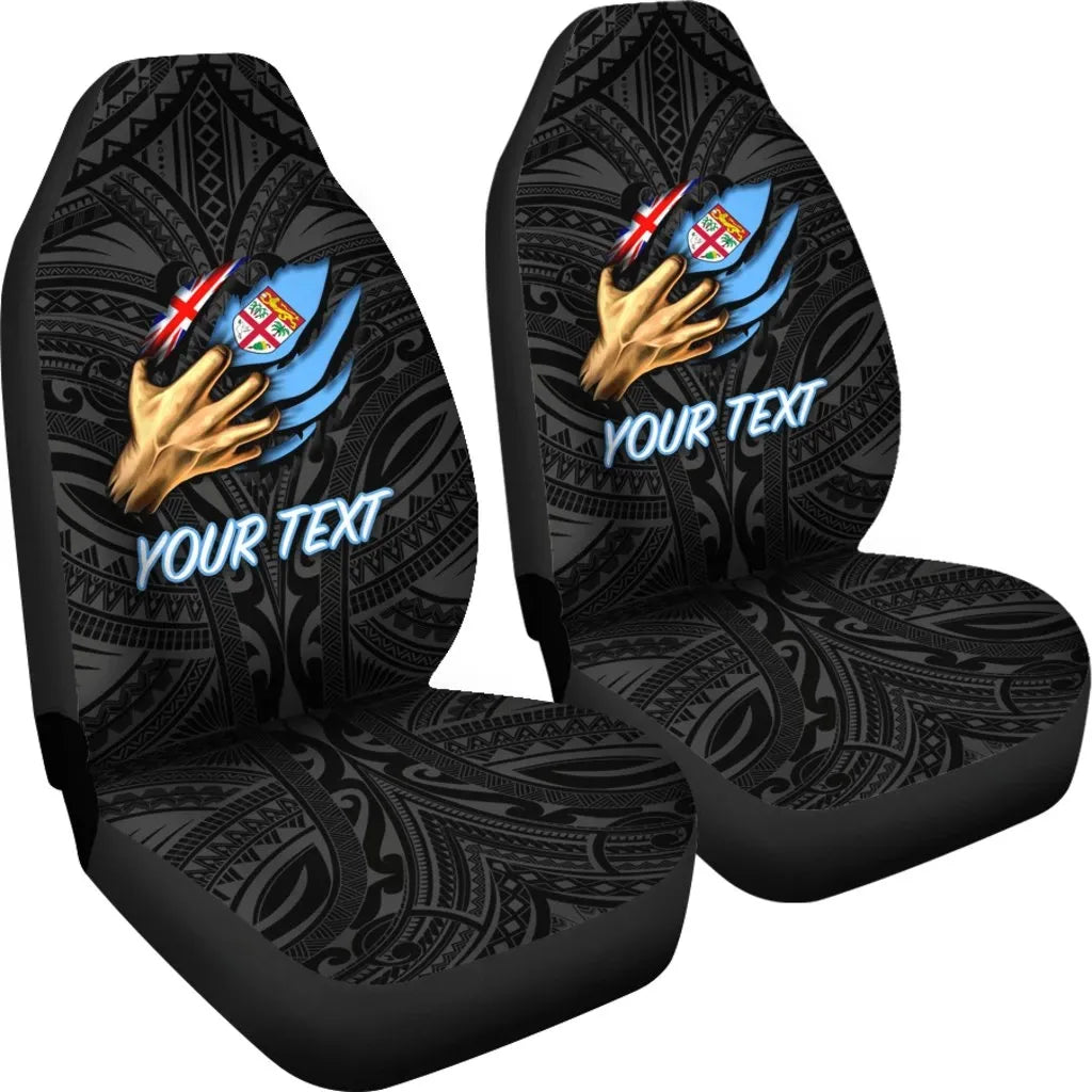 Fiji Personalised Car Seat Covers -  Fiji In Me(Black)