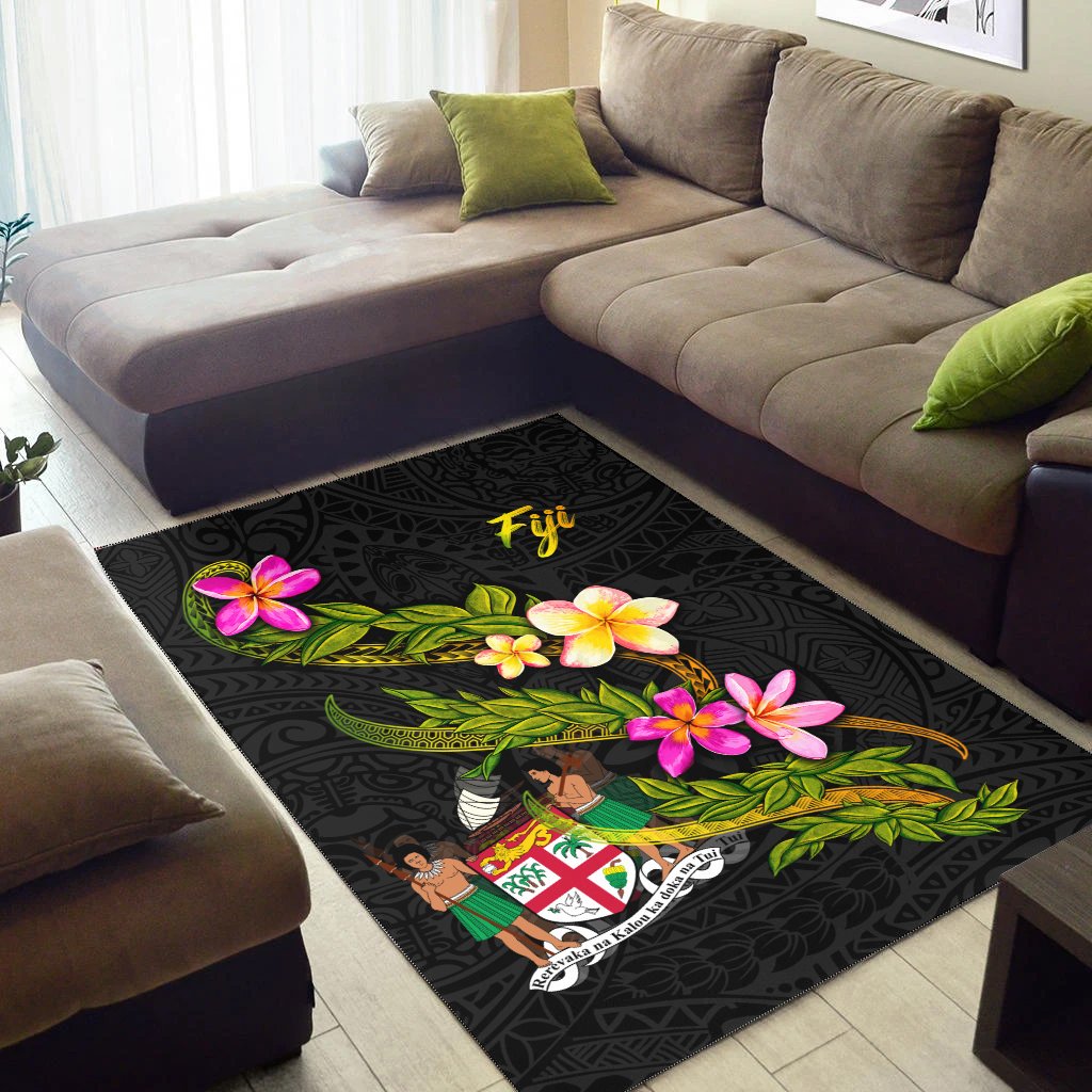 Fiji Polynesian Area Rug - Plumeria Tribal