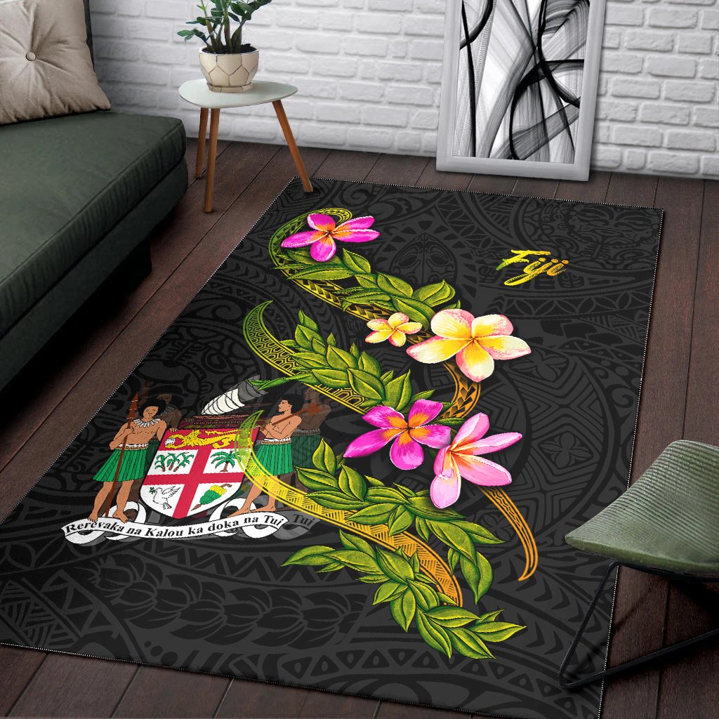Fiji Polynesian Area Rug - Plumeria Tribal