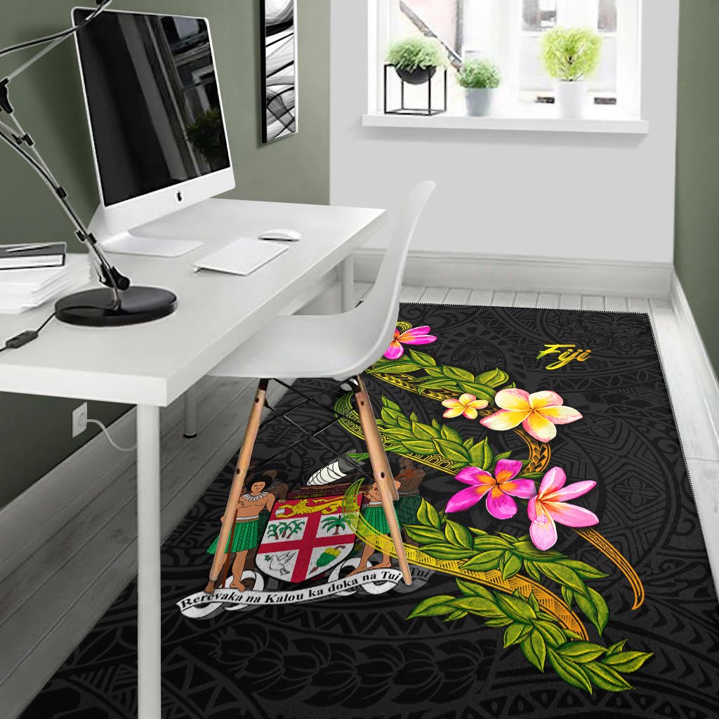 Fiji Polynesian Area Rug - Plumeria Tribal