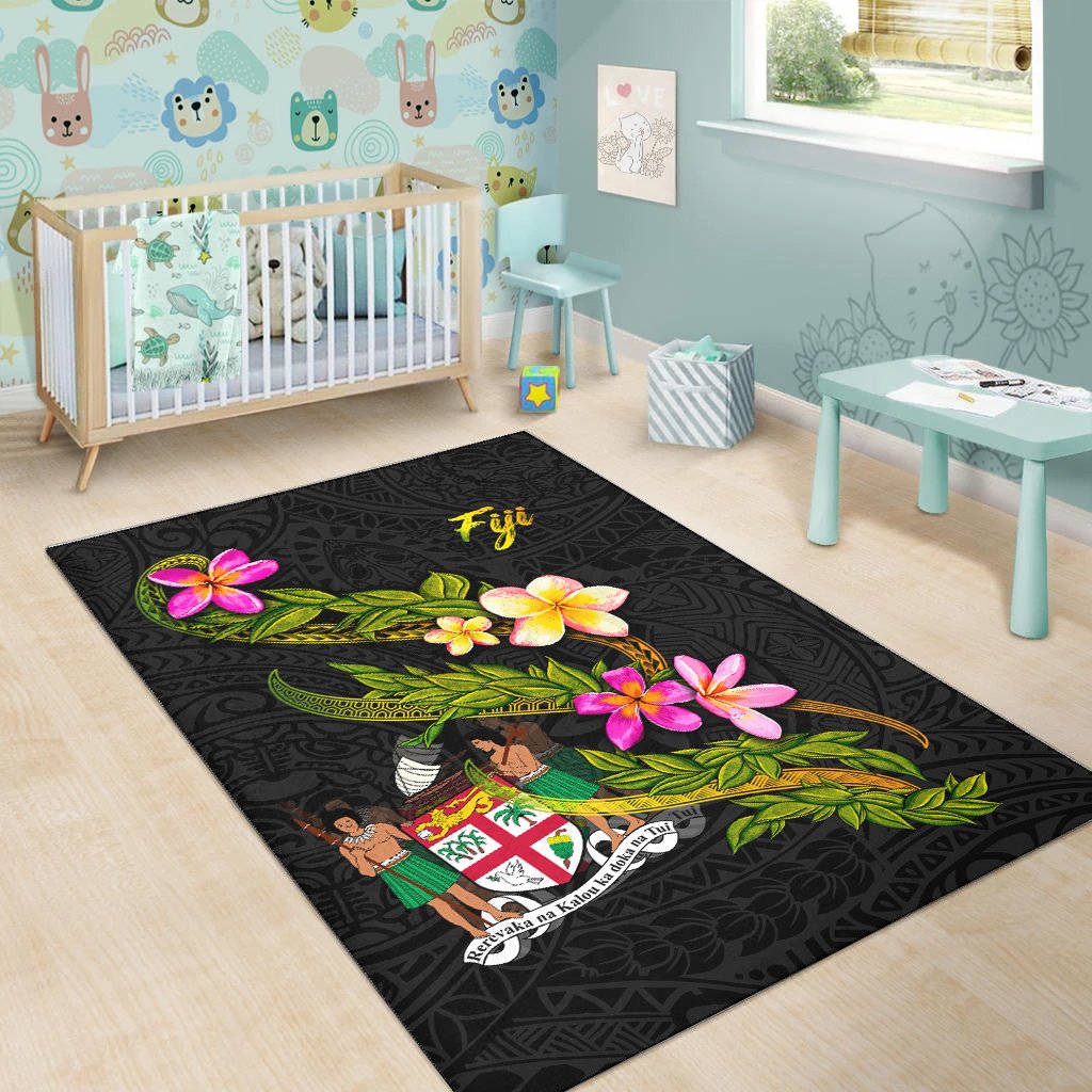 Fiji Polynesian Area Rug - Plumeria Tribal