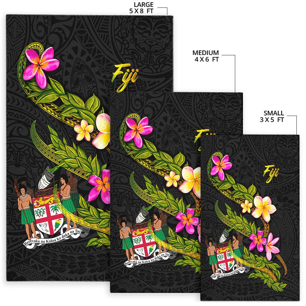 Fiji Polynesian Area Rug - Plumeria Tribal