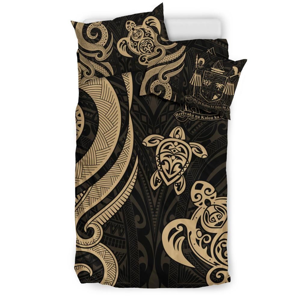Fiji Polynesian Bedding Set - Gold Tentacle Turtle Crest