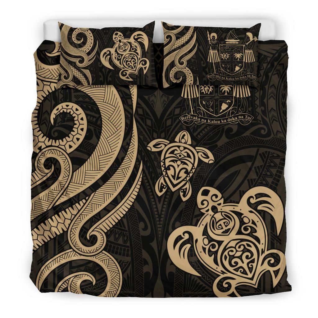 Fiji Polynesian Bedding Set - Gold Tentacle Turtle Crest