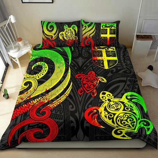 Fiji Polynesian Bedding Set - Reggae Tentacle Turtle