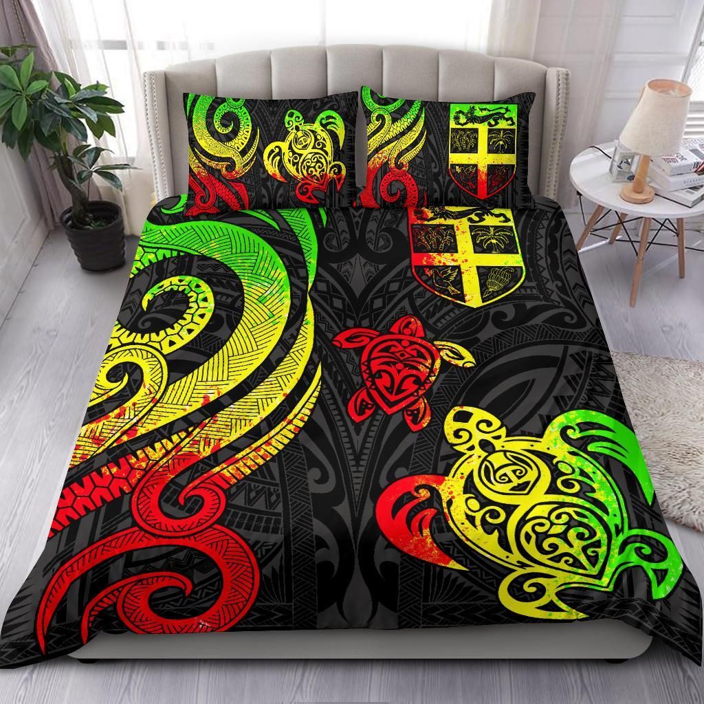 Fiji Polynesian Bedding Set - Reggae Tentacle Turtle