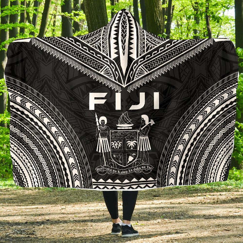 Fiji Polynesian Chief Hooded Blanket - Black Version
