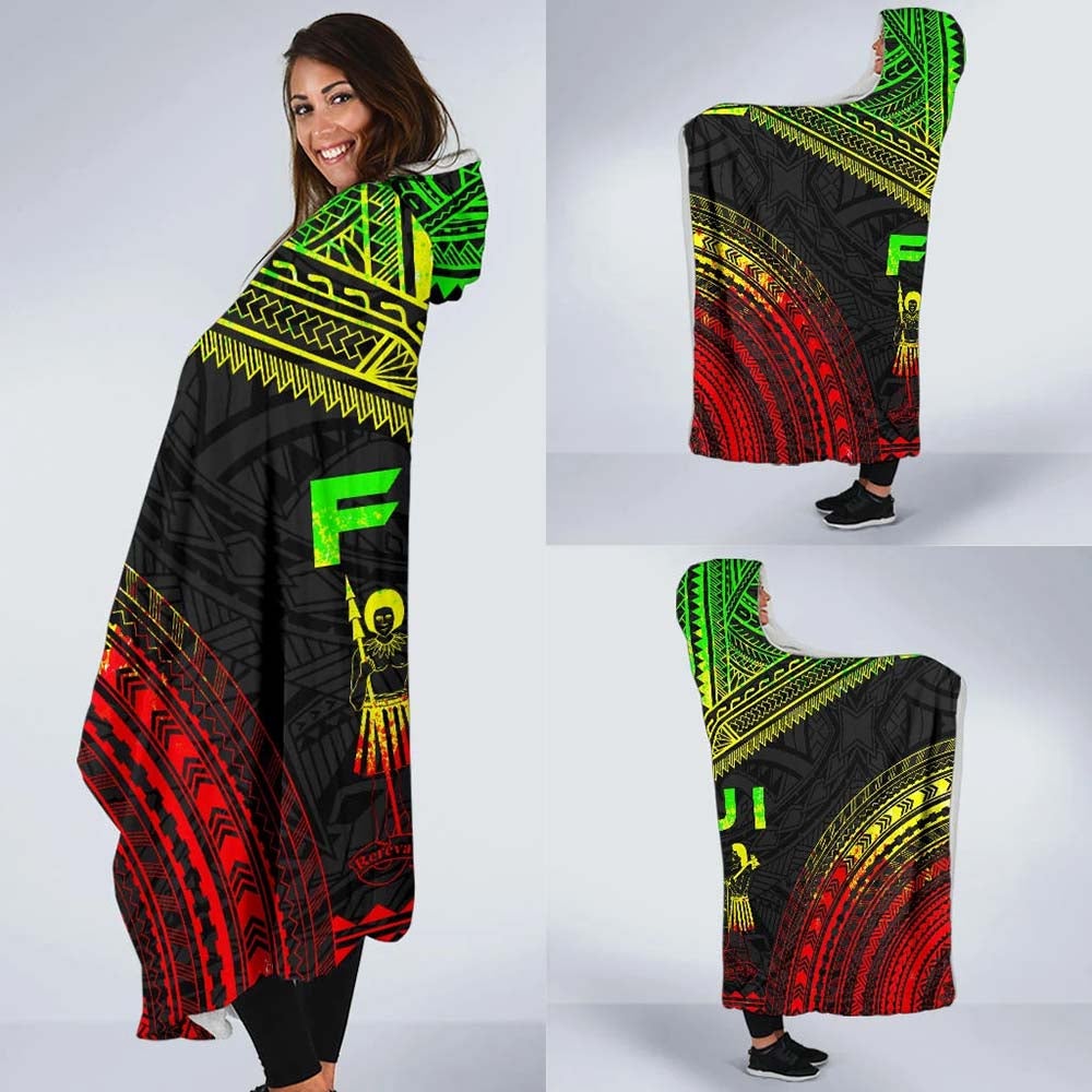 Fiji Polynesian Chief Hooded Blanket - Reggae Version