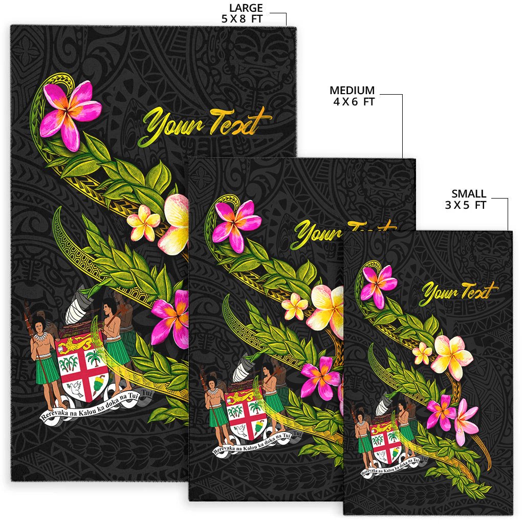 Fiji Polynesian Custom Personalised Area Rug - Plumeria Tribal