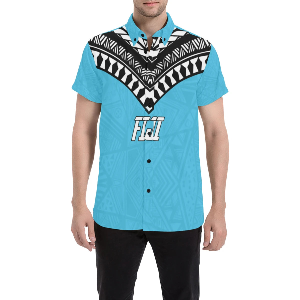 Fiji Polynesian Short Sleeve Shirt - Fiji Flag