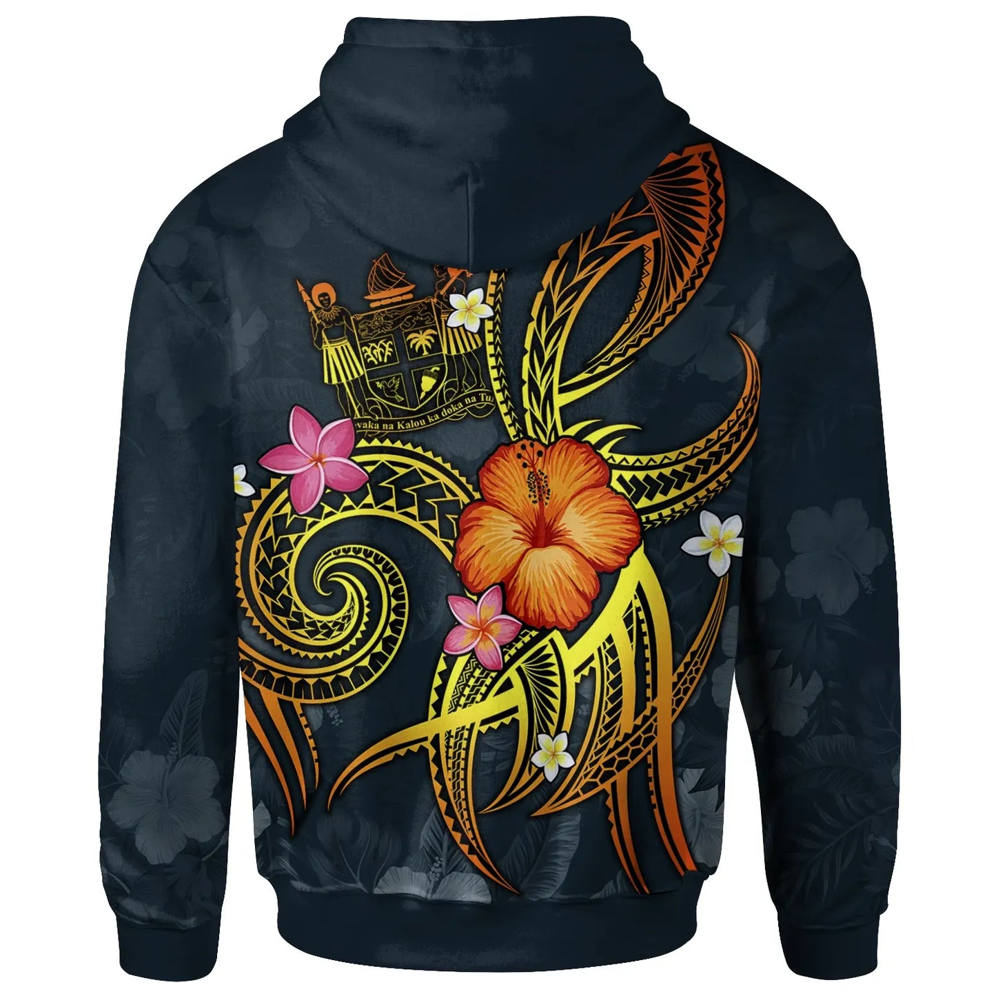 Fiji Polynesian Hoodie - Legend of Fiji (Blue)