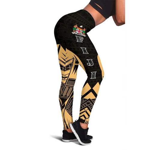 Fiji Polynesian Legging - Polynesian Tattoo Gold Version