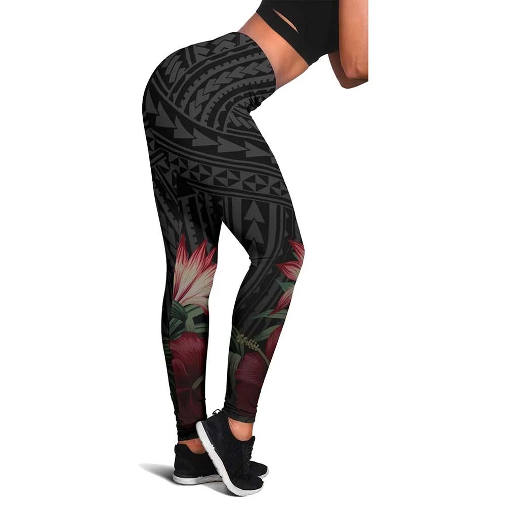 Fiji Polynesian Legging - Tropical Vintage Hibiscus