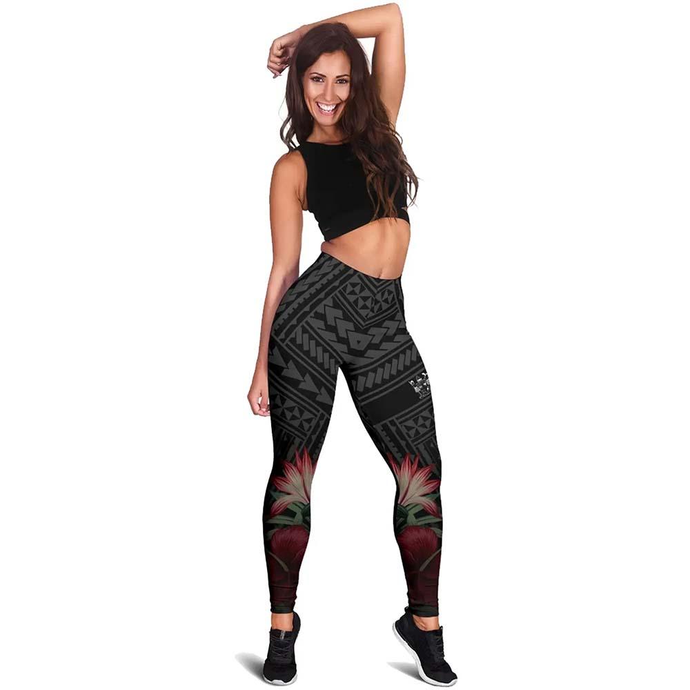 Fiji Polynesian Legging - Tropical Vintage Hibiscus
