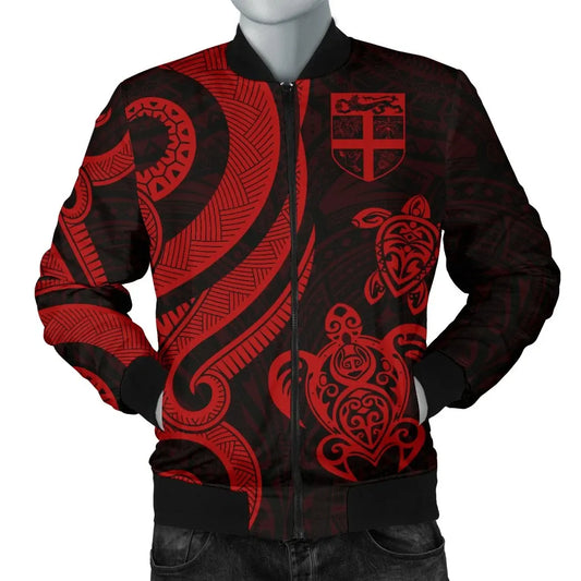 Fiji Polynesian Bomber Jacket - Red Tentacle Turtle