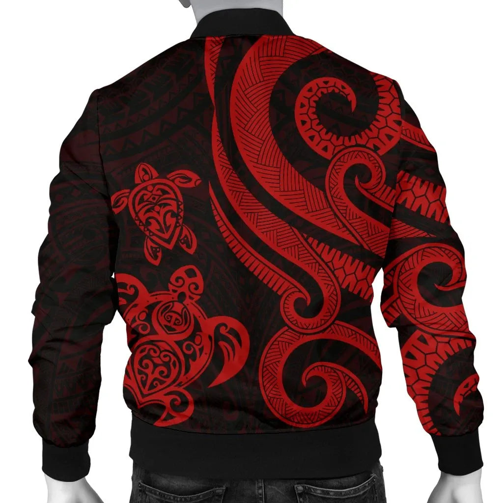 Fiji Polynesian Bomber Jacket - Red Tentacle Turtle
