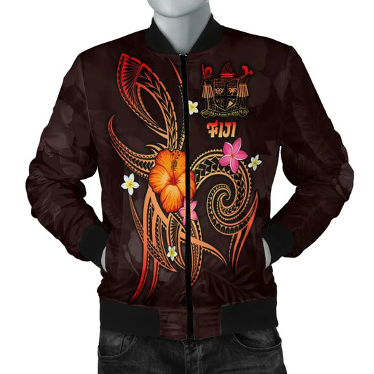 Fiji Polynesian Bomber Jacket - Legend of Fiji (Red)