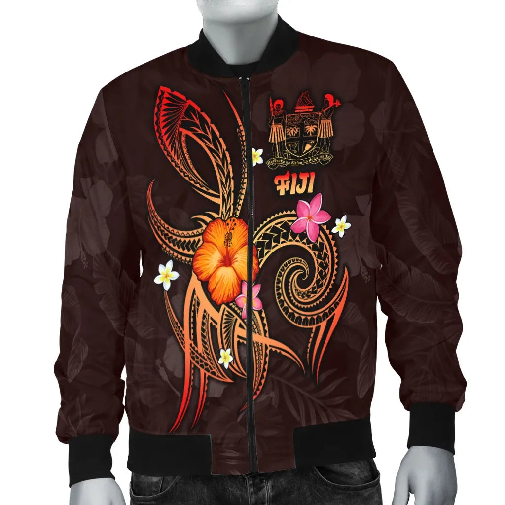 Fiji Polynesian Bomber Jacket - Legend of Fiji (Red)