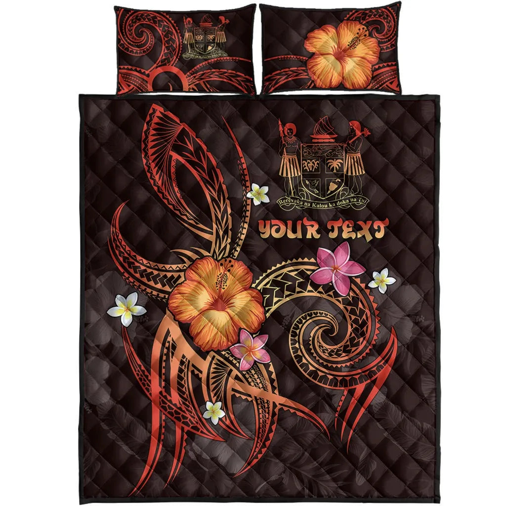 Fiji Polynesian Personalised Quilt Bed Set - Legend of Fiji (Red)