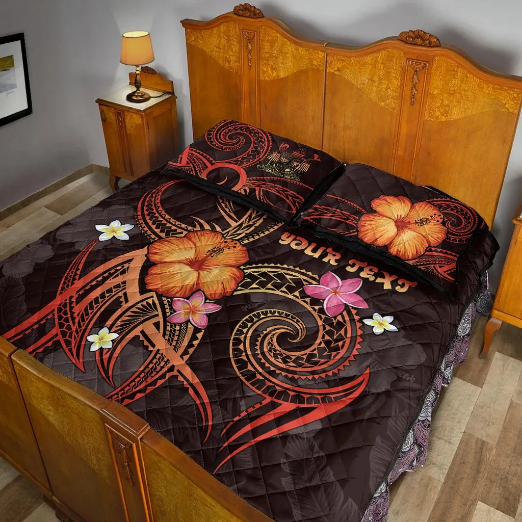 Fiji Polynesian Personalised Quilt Bed Set - Legend of Fiji (Red)