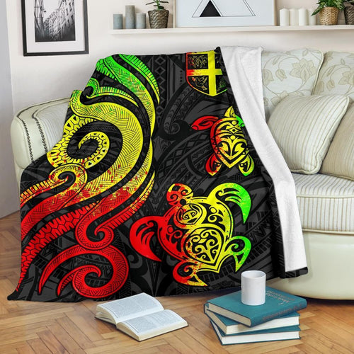 Fiji Polynesian Premium Blanket - Reggae Tentacle Turtle