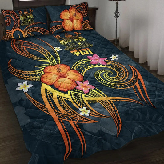 Fiji Polynesian Quilt Bed Set - Legend of Fiji (Blue)