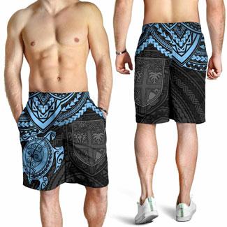 Fiji Polynesian Shorts (Men) - Blue Turtle