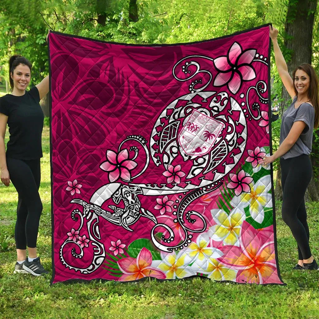 Fiji Premium Quilt  - Turtle Plumeria (Pink)