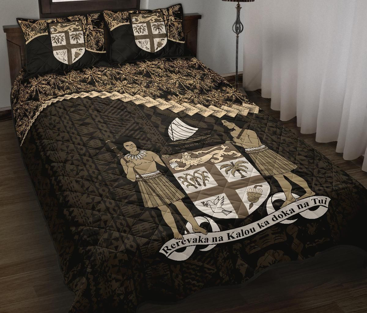Fiji Polynesian Quilt Bed Set Golden Coconut