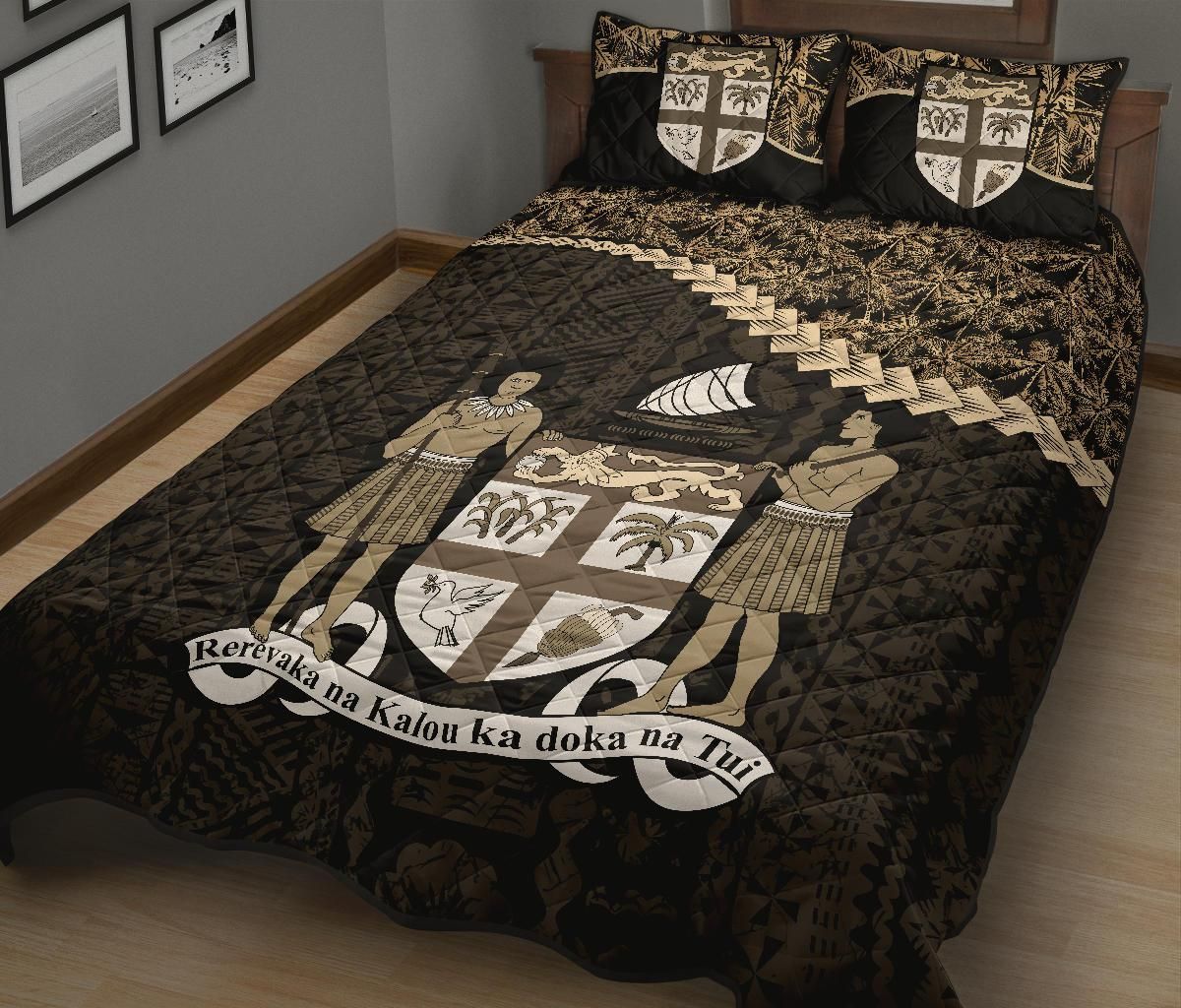 Fiji Polynesian Quilt Bed Set Golden Coconut