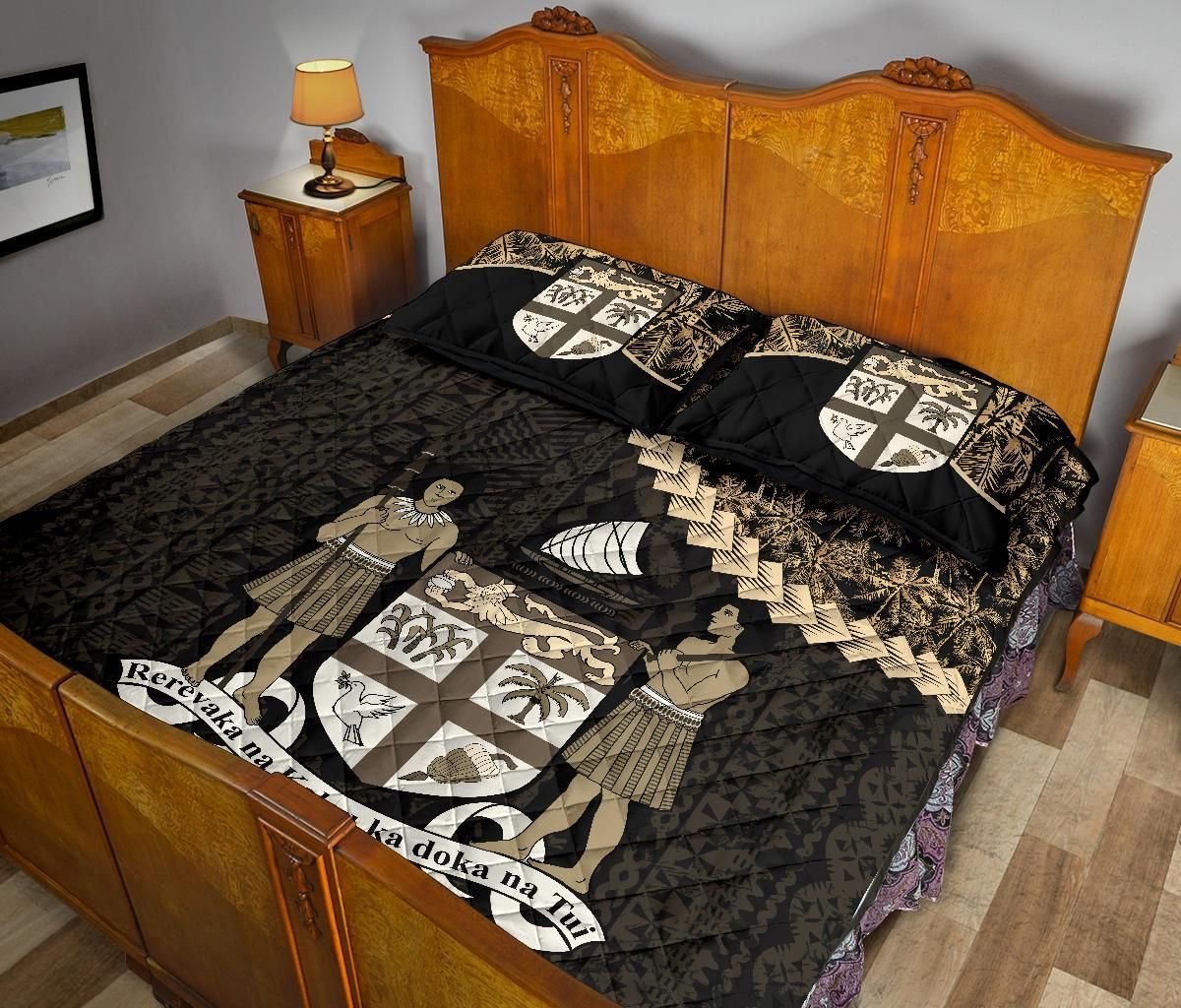 Fiji Polynesian Quilt Bed Set Golden Coconut