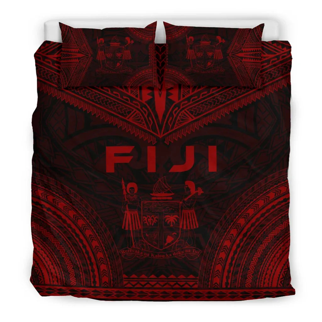 Fiji Polynesian Chief Duvet Cover Set - Red Version