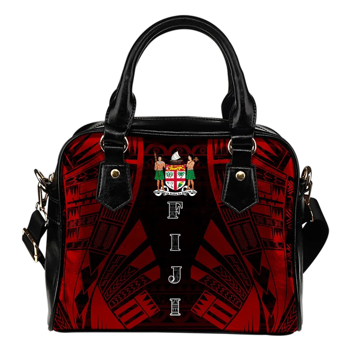Fiji Shoulder Handbag - Polynesian Tattoo Red
