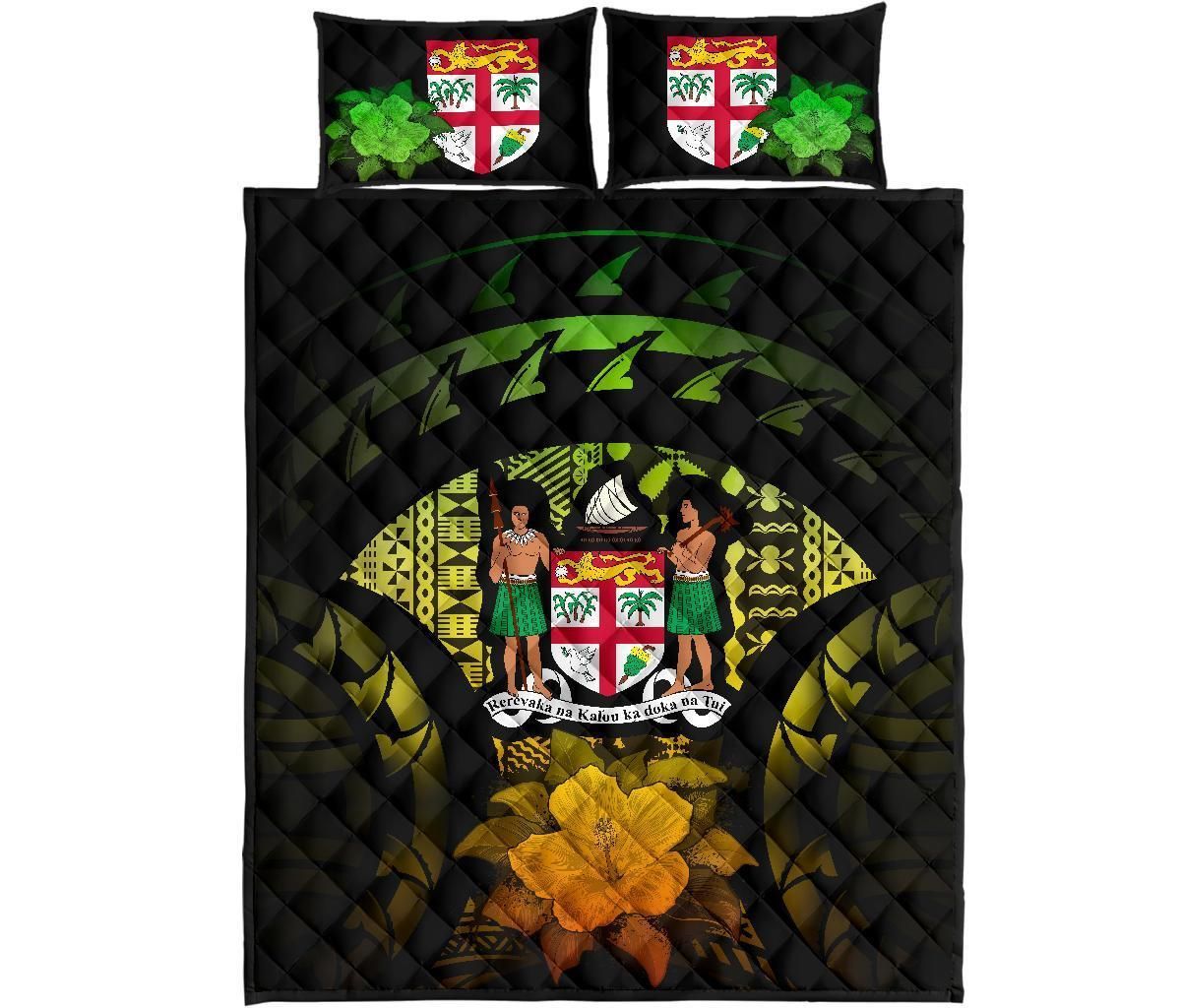 Fiji Polynesian Quilt Bed Set Hibiscus Reggae