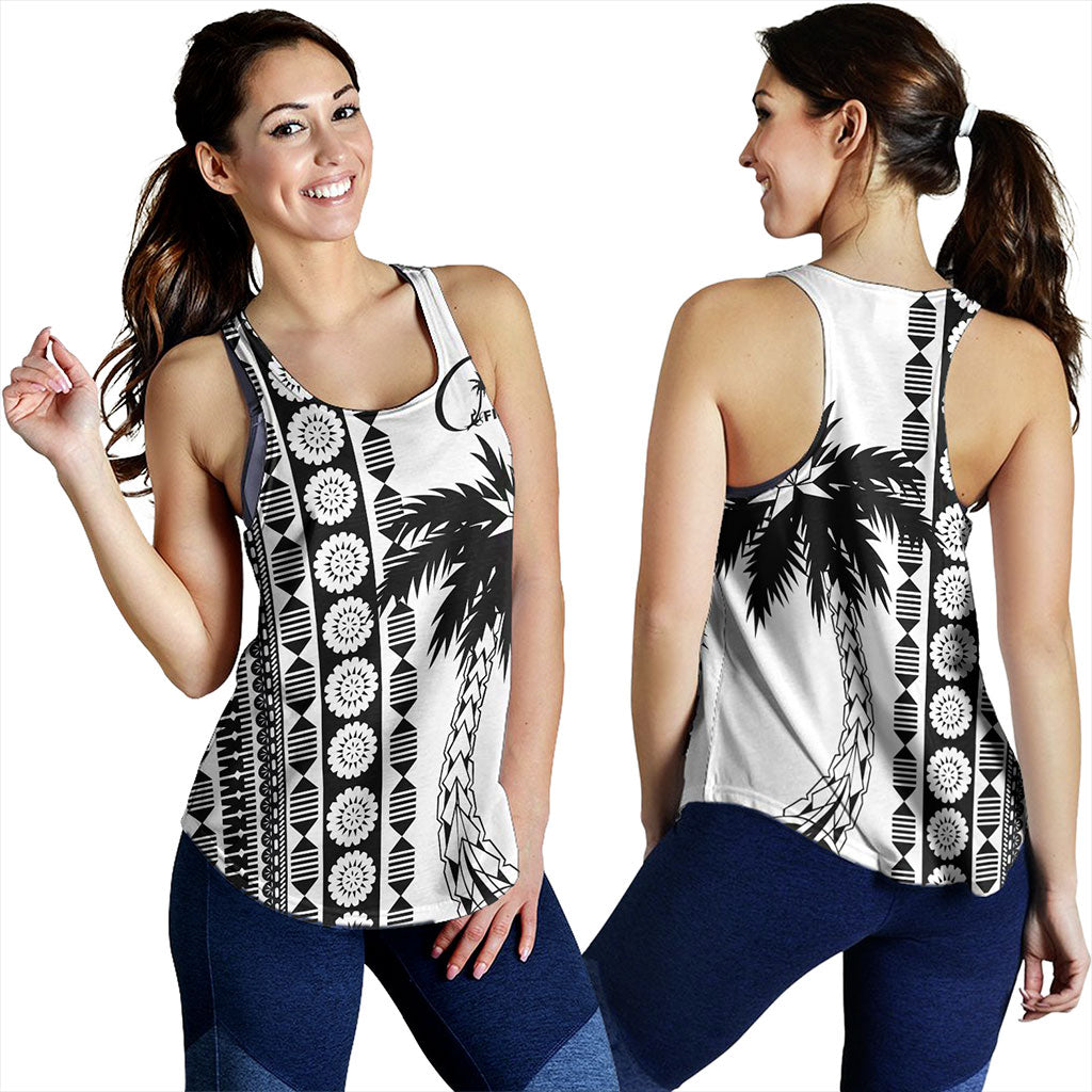 Fiji Women Tank Rugby Pattern Tattoo Coconut