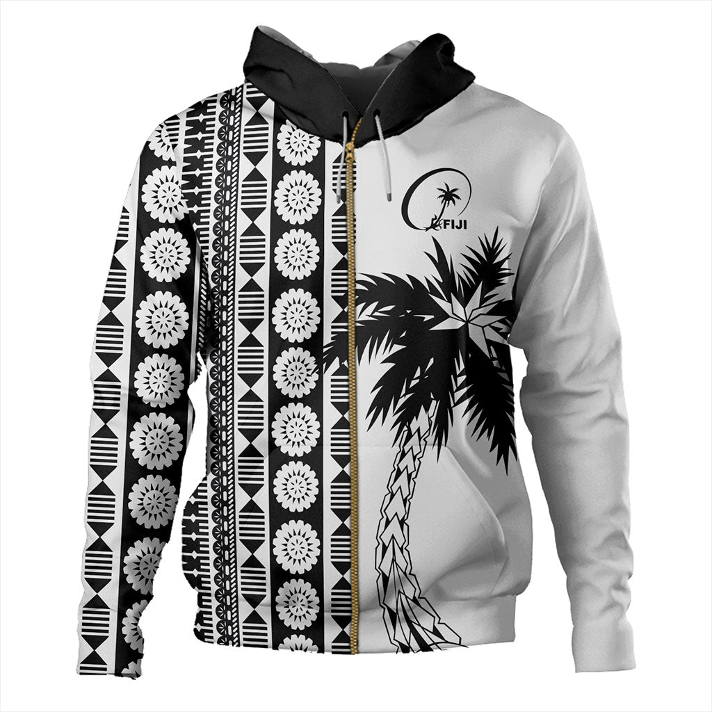 Fiji Hoodie Rugby Pattern Tattoo Coconut