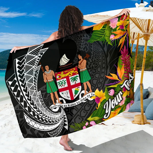 Fiji Sarong - Custom Personalised Seal Spiral Polynesian Patterns