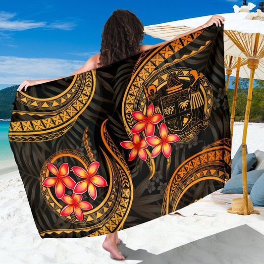 Fiji Sarong - Gold Plumeria Coat of Arm