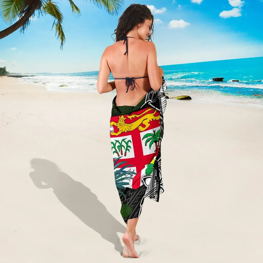 Fiji Sarong - Turtle Plumeria Banana Leaf