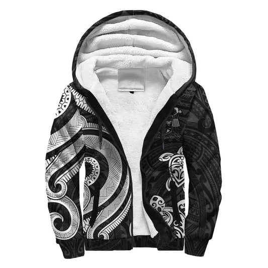 Fiji Sherpa Hoodie - White Tentacle Turtle Crest