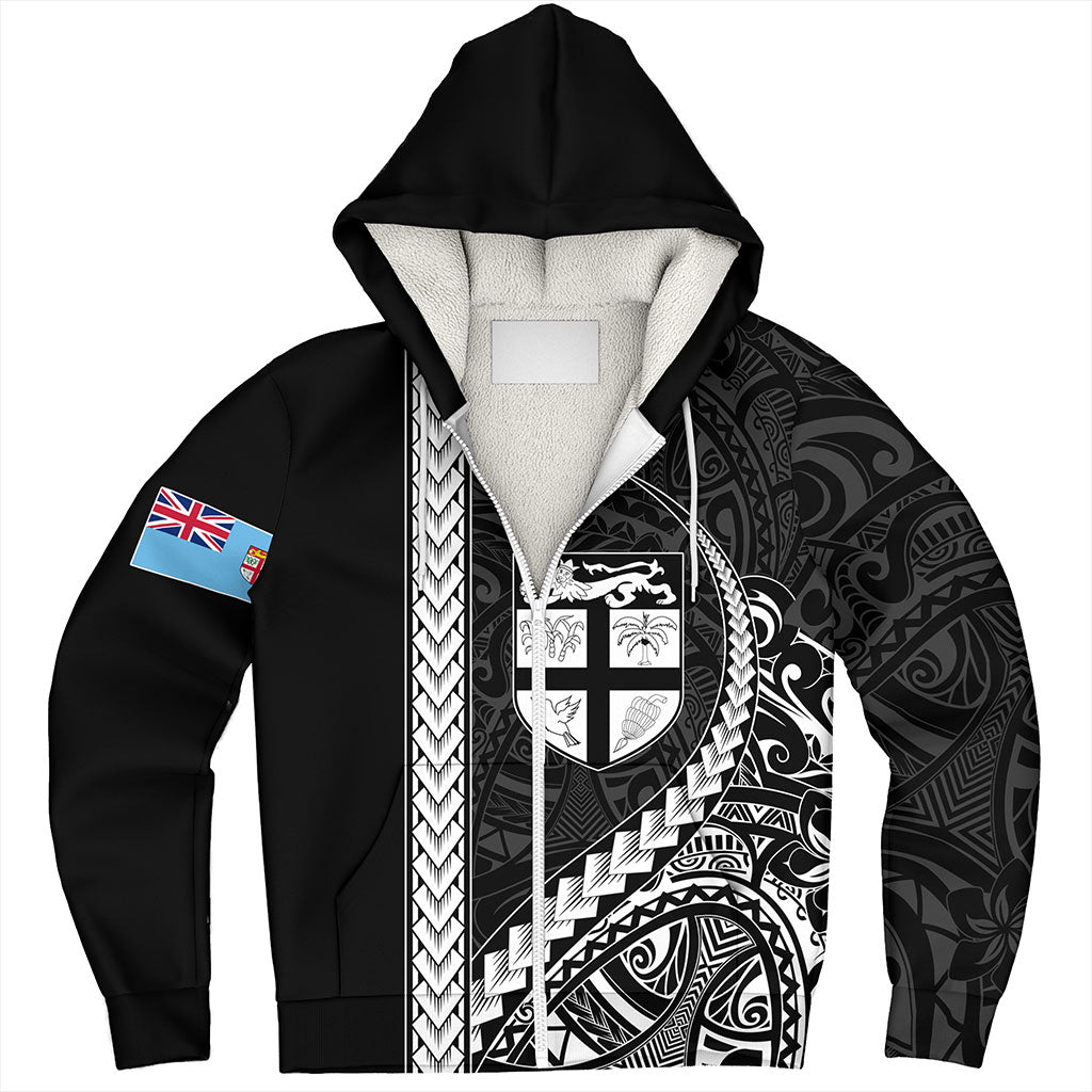 Fiji Sherpa Hoodie Tribal Melanesian Coat Of Arms