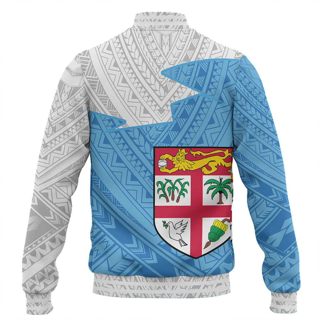 Fiji Baseball Jacket Polynesian Tattoo Flag And Coat Of Arms