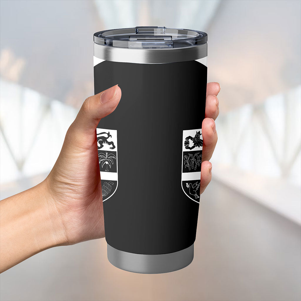 Fiji Tumbler Lauhala Circle Style White