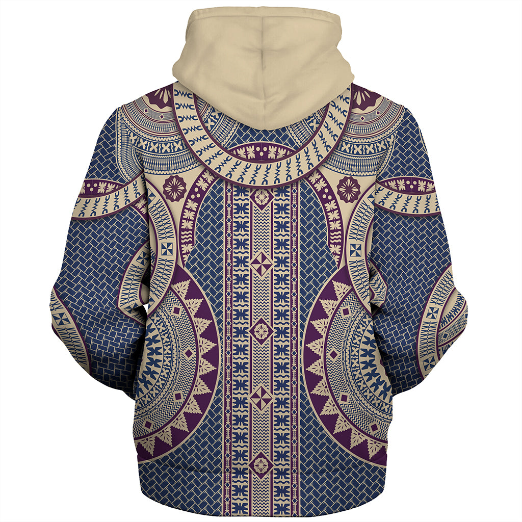 Fiji Sherpa Hoodie Bula Pattern Circle