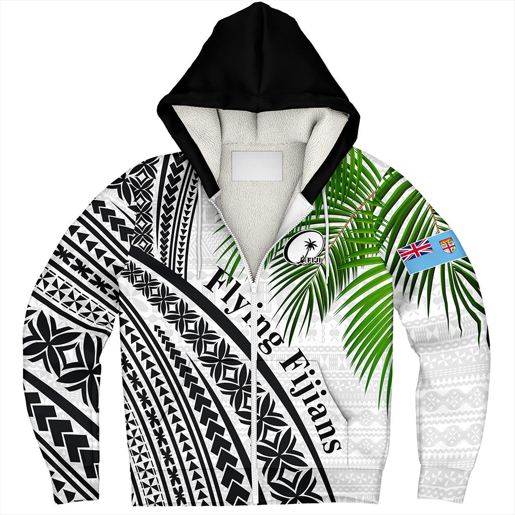 Fiji Sherpa Hoodie Rugby Masi Flying Fijians Fabric Leaves