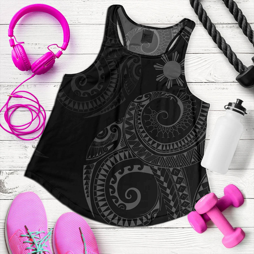 Philippines Filipinos Women Tank Sun Tribal Tattoo Design